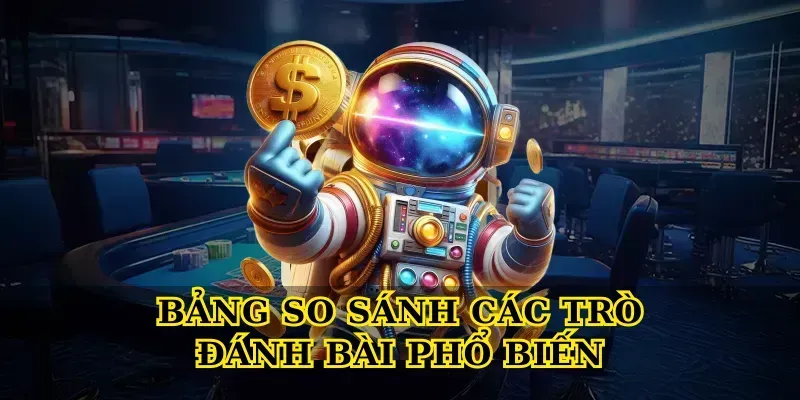 Bảng So Sánh Các Trò Đánh Bài Phổ Biến